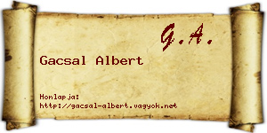 Gacsal Albert névjegykártya